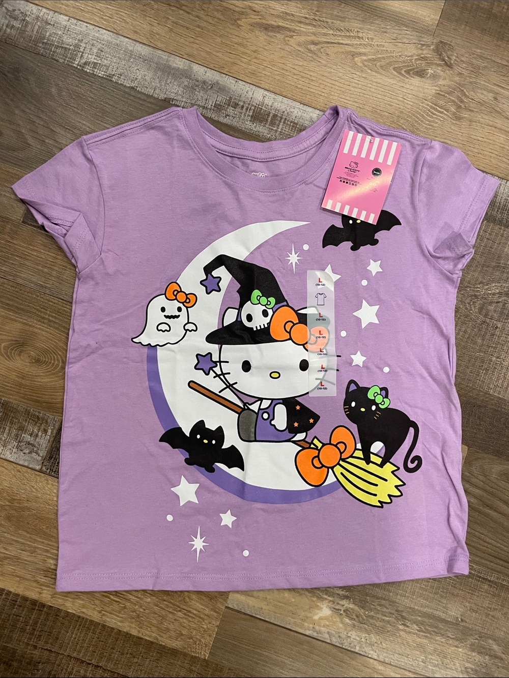 Hello Kitty Lavender Halloween Graphic Tee - Kids L NWT